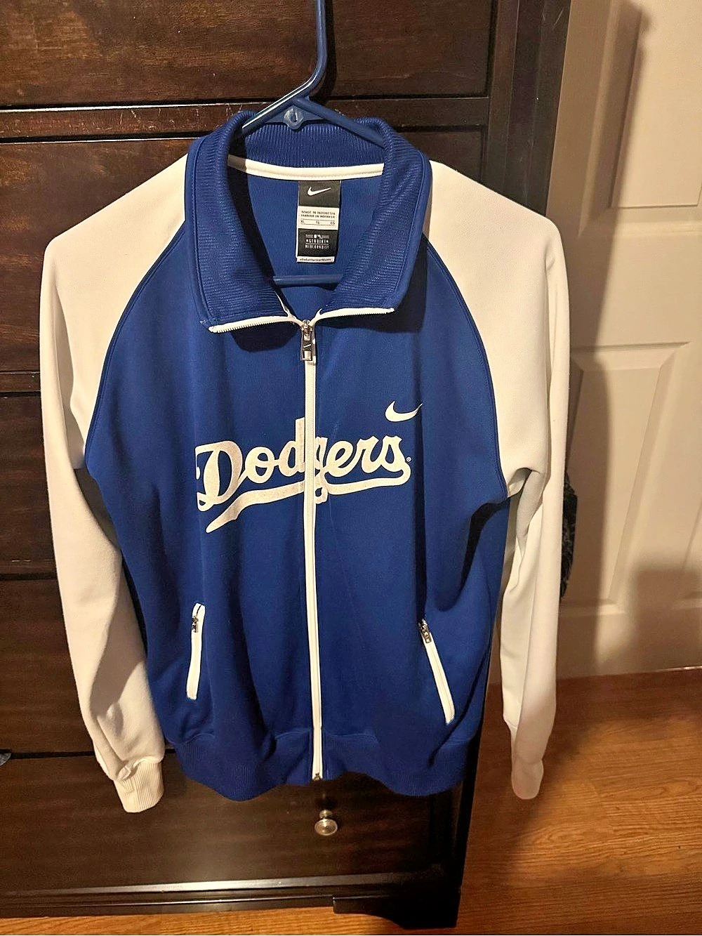 Nike MLB Los Angeles Dodgers Full Zip Track Jacket Blue & White X-Large